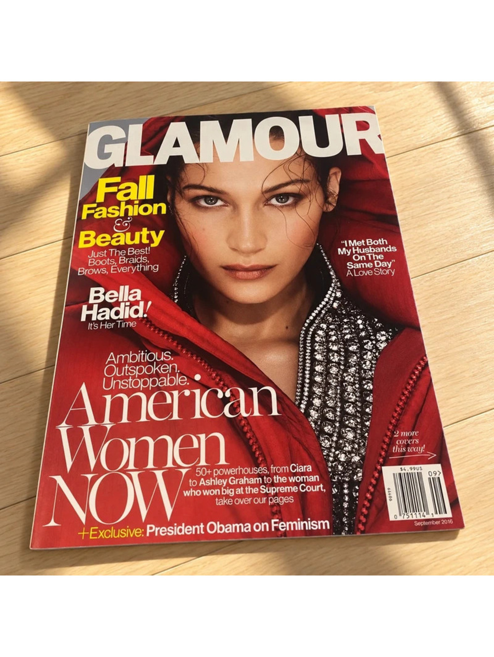 Glamour Magazine September 2016 Bella Hadid Cover Fall Fashion